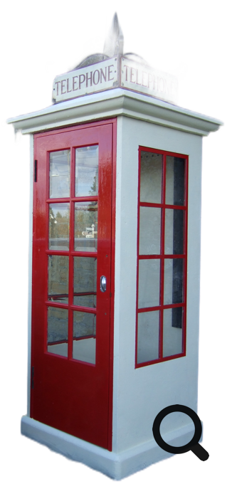 One of the first telephone boxes on English streets
