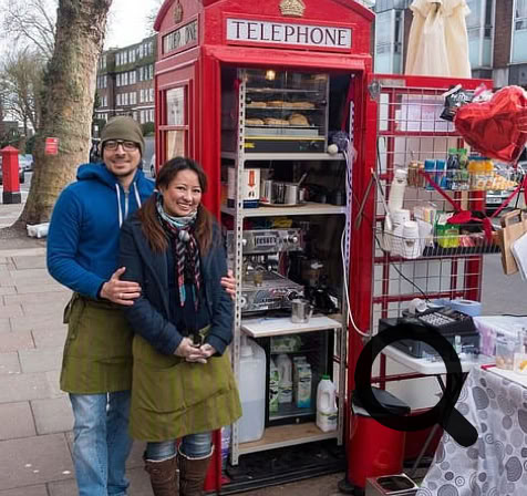 Two Red British Telephone Boxes