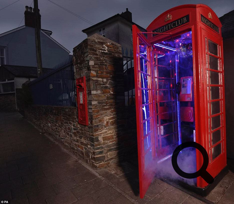 Red British Telephone Box as a Disco
