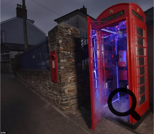 This Telephone box is being used as a Disco